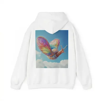 Rainbow Snail With Butterfly Wings Blue Sky