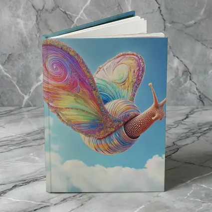 Rainbow Snail With Butterfly Wings Blue Sky