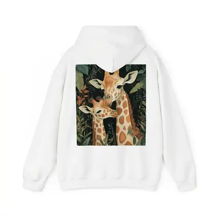 Mother and Baby Giraffe Jungle Illustration