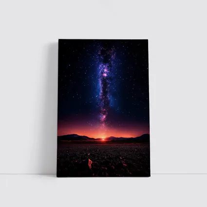 Milky Way Galaxy Over Desert Night Landscape