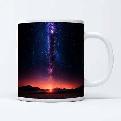 Milky Way Galaxy Over Desert Night Landscape