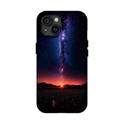 Milky Way Galaxy Over Desert Night Landscape
