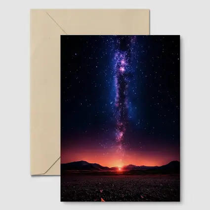 Milky Way Galaxy Over Desert Night Landscape