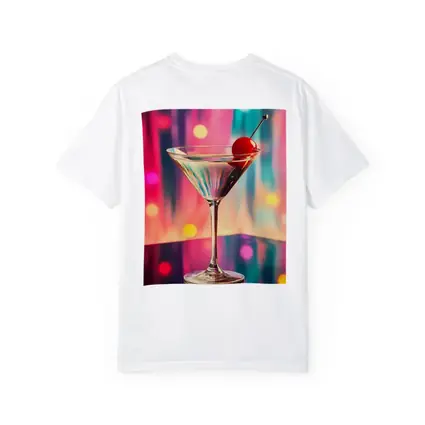 Martini Glass Cherry Colorful Bokeh Bar