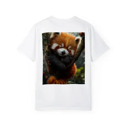 Red Panda Sleeping on Forest Tree Branch