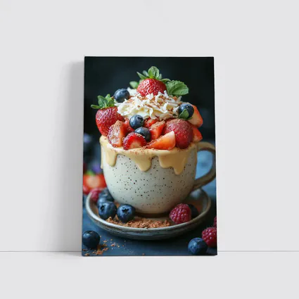 Berry Dessert Cup With Caramel Drizzle