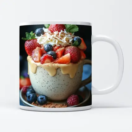 Berry Dessert Cup With Caramel Drizzle