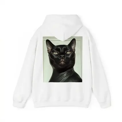 Black Burmese Cat Portrait White Background