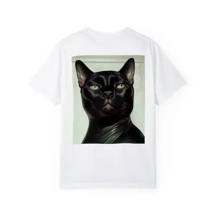 Black Burmese Cat Portrait White Background