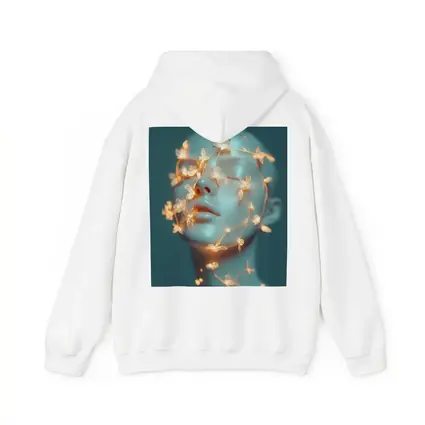 Glowing Floral Vines Abstract Face Teal