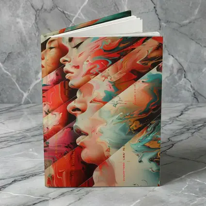 Abstract Women Faces Fluid Paint Art