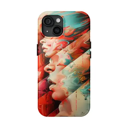 Abstract Women Faces Fluid Paint Art