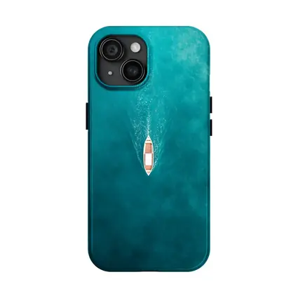 Aerial Wooden Boat Turquoise Ocean Water
