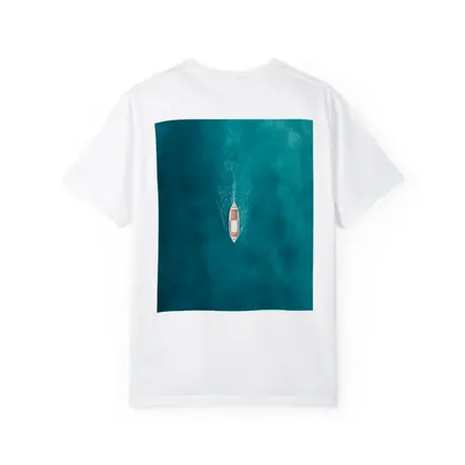 Aerial Wooden Boat Turquoise Ocean Water