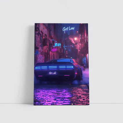 Dodge Challenger Neon Alley Night Scene