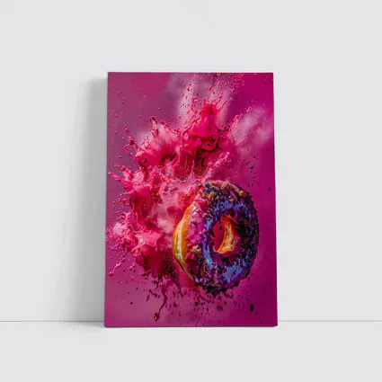 Purple Glazed Donut Pink Powder Explosion