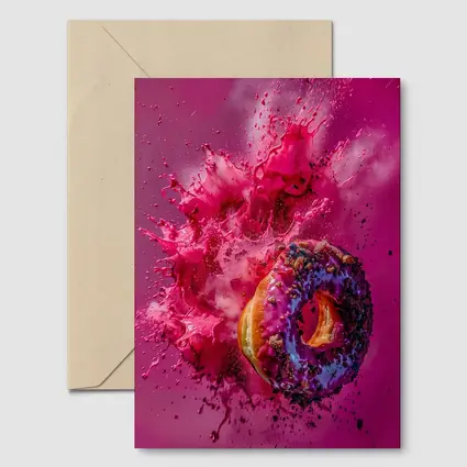 Purple Glazed Donut Pink Powder Explosion