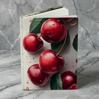 Red Cherries Watercolor Art White Background