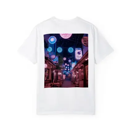Tokyo Japan Alley Neon Glowing Spheres Night