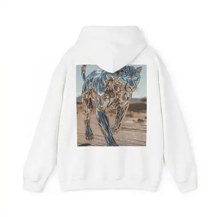 Chrome Leopard Blue Eyes Desert Scene