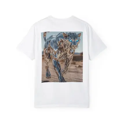 Chrome Leopard Blue Eyes Desert Scene