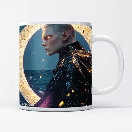 Elf Warrior Glowing Portal Ocean Fantasy