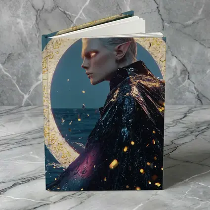 Elf Warrior Glowing Portal Ocean Fantasy