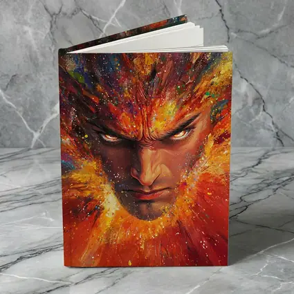 Intense Man Face Explosive Colorful Paint Art