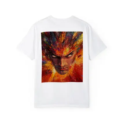 Intense Man Face Explosive Colorful Paint Art