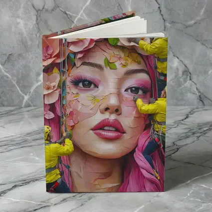 Street Mural Woman Pink Hair Floral Workers