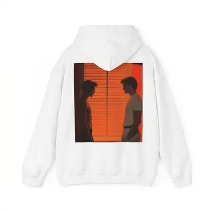 Two Men Facing Each Other Orange Room