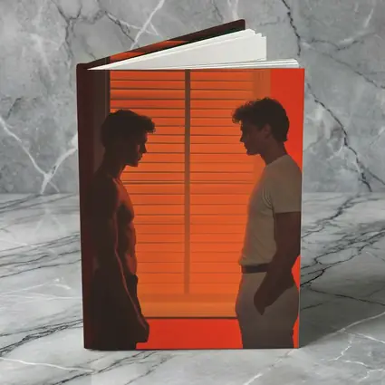 Two Men Facing Each Other Orange Room