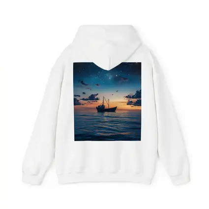 Fishing Boat Sailing Under Starry Night Sky