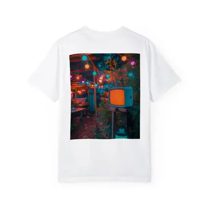 Retro TV Garden Glowing String Lights Night