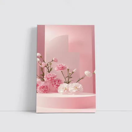 Pink Carnations on Soft Pink Studio