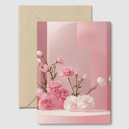 Pink Carnations on Soft Pink Studio