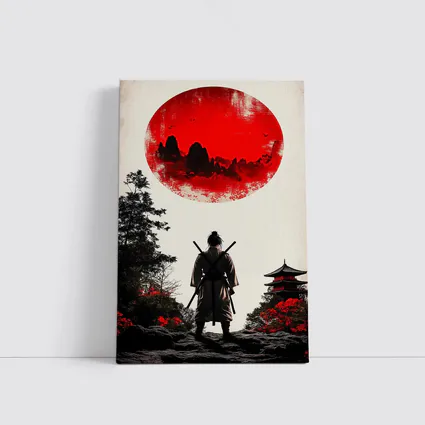 Samurai Warrior Red Sun Japanese Art