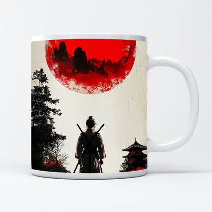 Samurai Warrior Red Sun Japanese Art