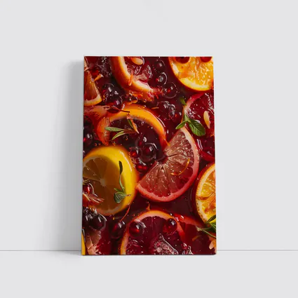 Red Sangria With Citrus Fruits And Berries