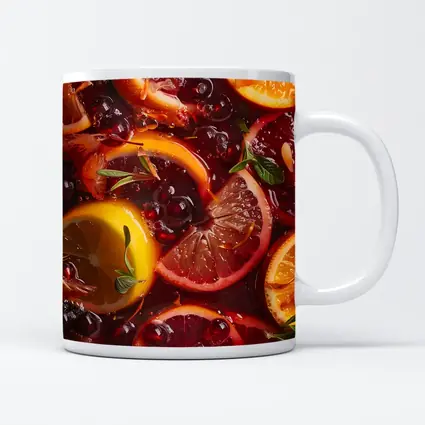Red Sangria With Citrus Fruits And Berries