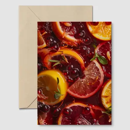 Red Sangria With Citrus Fruits And Berries