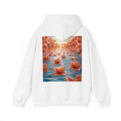 Pink Flowers Floating on Blue Water