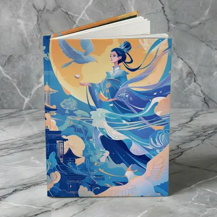 Chinese Moon Goddess Flying Blue Fantasy
