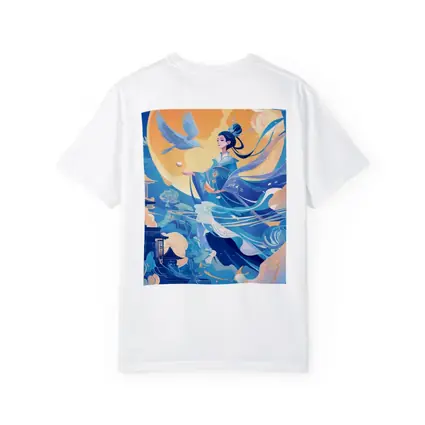 Chinese Moon Goddess Flying Blue Fantasy