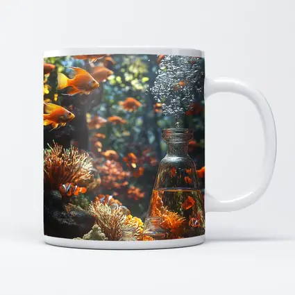 Goldfish Swimming Coral Reef Underwater Scene