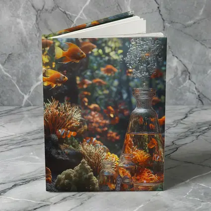Goldfish Swimming Coral Reef Underwater Scene
