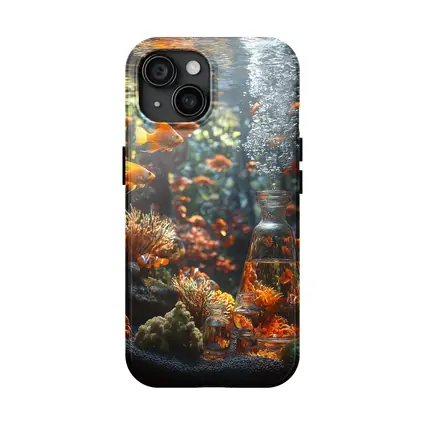 Goldfish Swimming Coral Reef Underwater Scene