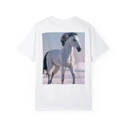 White Horse Running Through Snowy Winter Landscape