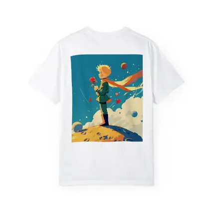 Little Prince Boy Standing On Small Planet