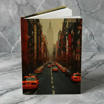 New York City Street Yellow Taxis Empire State
